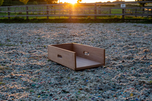 Position boxes to train and improve dogs heel position