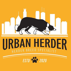 The Urban Herder Logo - link to Talk Herdy to Me Place Board Training For Herding Breeds with Emma Filby podcast episode